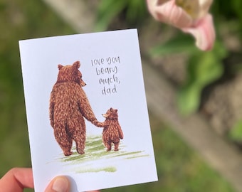 Bear Fathers Day Card | For Dad | For Him | Love You Beary Much, Dad
