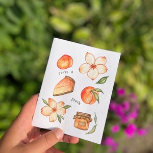 Vous êtes une pêche | de remerciements | Carte de voeux aquarelle faite main | Encouragements | Anniversaire | Juste parce que | Sœur secrète | Amitié