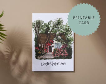 PRINTABLE Congratulations Card | House-warming Card | Moving Card | New House Card | Wedding Card | Engagement Card | Card for Couple