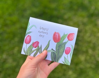 Watercolor Tulip Mother's Day Card | Flowers