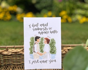 Anne and Gil 5x7 Watercolor Print: Love Wall Print | I Just Want You | Anne of Green Gables | Anne Shirley | L M Montgomery