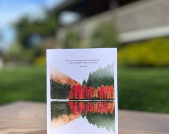 Watercolor Sympathy Card | Fall Trees | Nature | Bible Verse