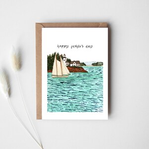 océan carte | carte fête des pères | Pour papa | Nature | Pour lui | Carte de voilier | Au meilleur papa | Waves Sailing Nautique | Bonne fête des pères