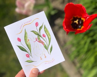 Watercolor Goose Birthday Card | Happy Birthday You Silly Goose