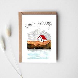 Cottage d'océan | Carte de joyeux anniversaire | Pour papa | Anniversaire océan | Pour lui | pour elle | carte nature | Mari | Fils | femme | Fille