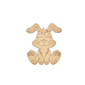 Small 2&quot; - 10&quot; Easter Bunny Wood Craft | Paint by Line | Easter Crafts
