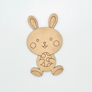 Small 2&quot; - 10&quot; Easter Bunny with Egg Wood Craft | Paint by Line | Easter Crafts
