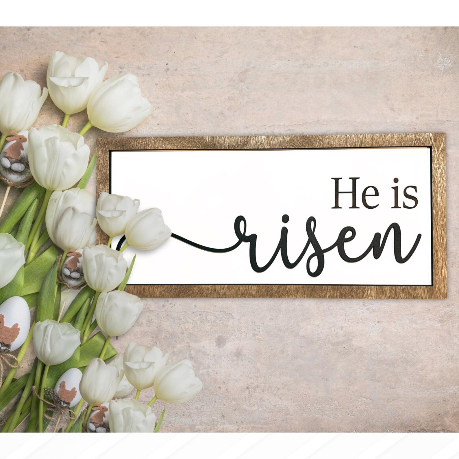He Ix Risen Sign He is Risen Sign | Farmhouse Easter Decor, Laser Cut Wood - Etsy