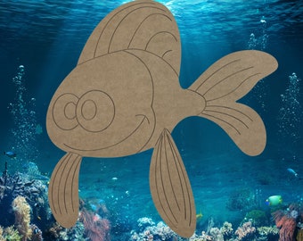 Wooden Craft Cutouts, Buy Our Cross-eyed Sea Fishy Wooden Craft Cutout today! Paint by Line Unfinished Wooden MDF Craft Shapes