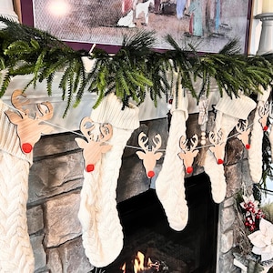 Reindeer Wood Garland | Vintage Rudolf Garland | Fireplace Christmas Decor | Mantel Decor | Christmas Wall Art