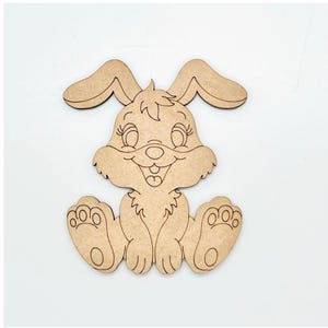 Small 2&quot; - 10&quot; Easter Bunny Wood Craft | Paint by Line | Easter Crafts