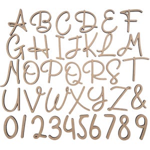 Pequena Escrita à Mão | Letras em Estilo de Caligrafia | Artesanato em Madeira | Recortes em Madeira | Decoração de Sala de Aula | Projetos Escolares
