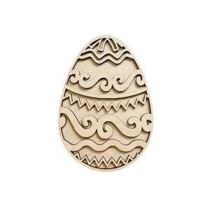 Small 3&quot;-10&quot; TWO layer Easter Egg | With or Without Stand | Wood Easter Crafts