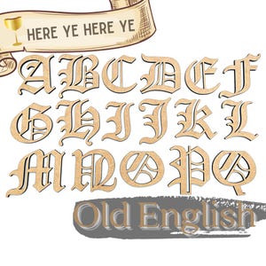 Small Old English | Medieval Style Letters | Wood Crafts | Wood Cutouts | Classroom Decor | School Projects
