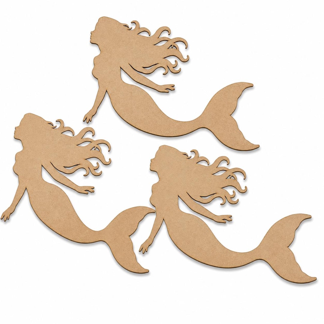 Mermaid MDF Cutouts – Fictional Characters Blank Decor, Laser Cut Wood ...