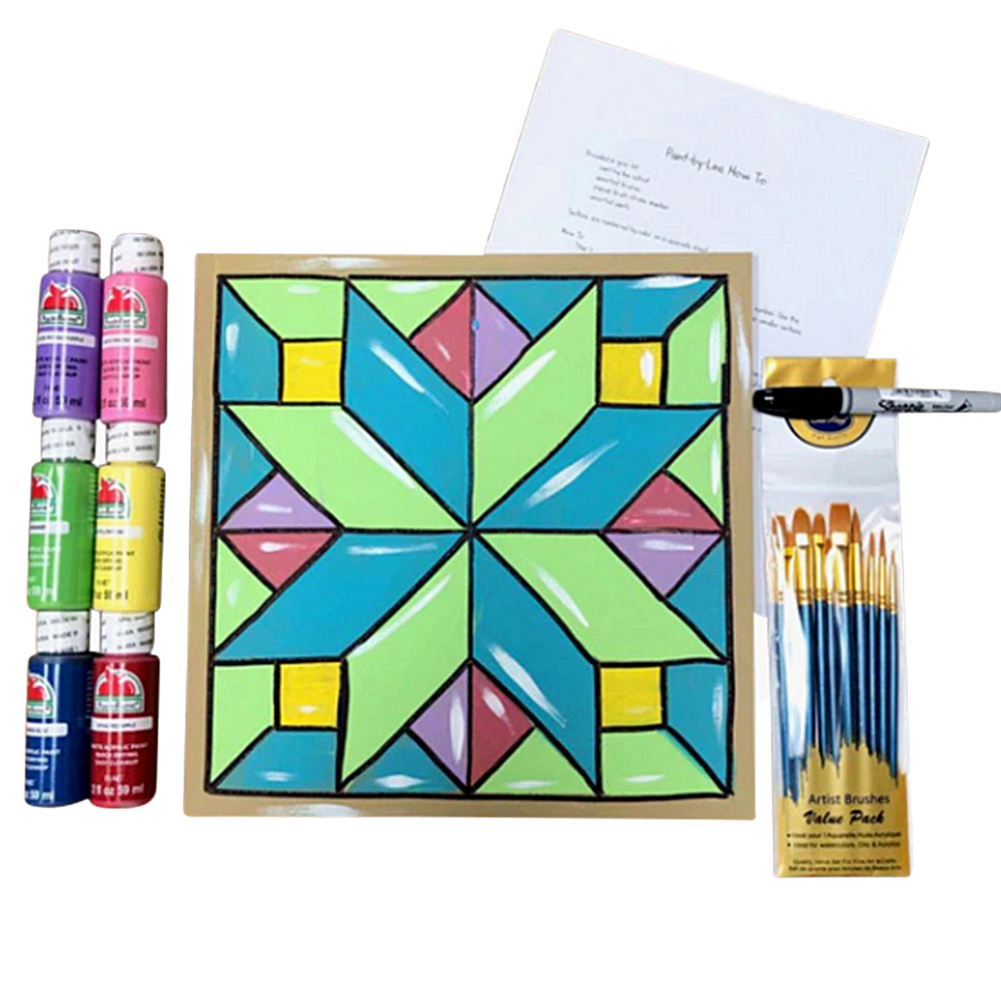 Unfinished Barn Quilt Paint Kit Instructional Paint Etsy