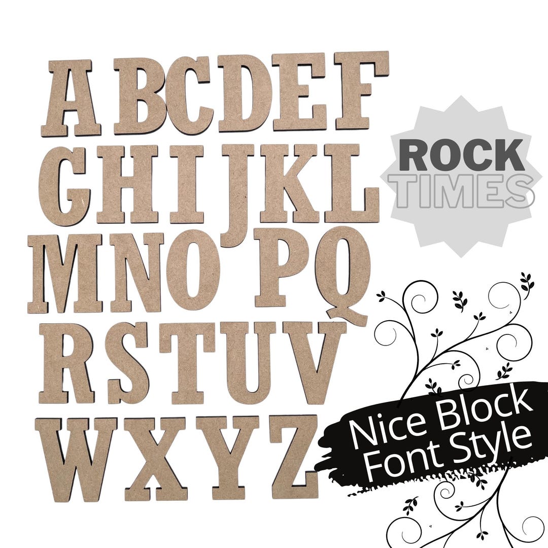 Big Rocks Lettering Xlarge Rock Times | Block Style Letters | Wood Crafts | Wood Cutouts ...