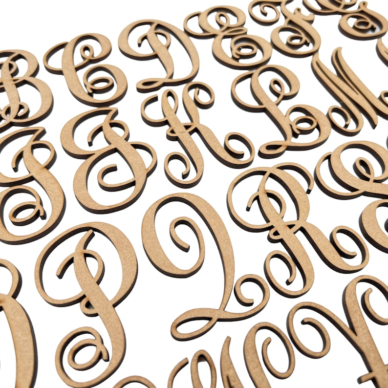 Small Scroll Monogram | Cursive Style Letters | Script | Wood Crafts ...