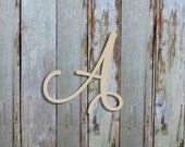 Unfinished Wooden Alphabet Letters, Marcella Font, Door Hanger, Wall Décor, Craft, Full Alphabet Available, Art and Décor Letter, Script