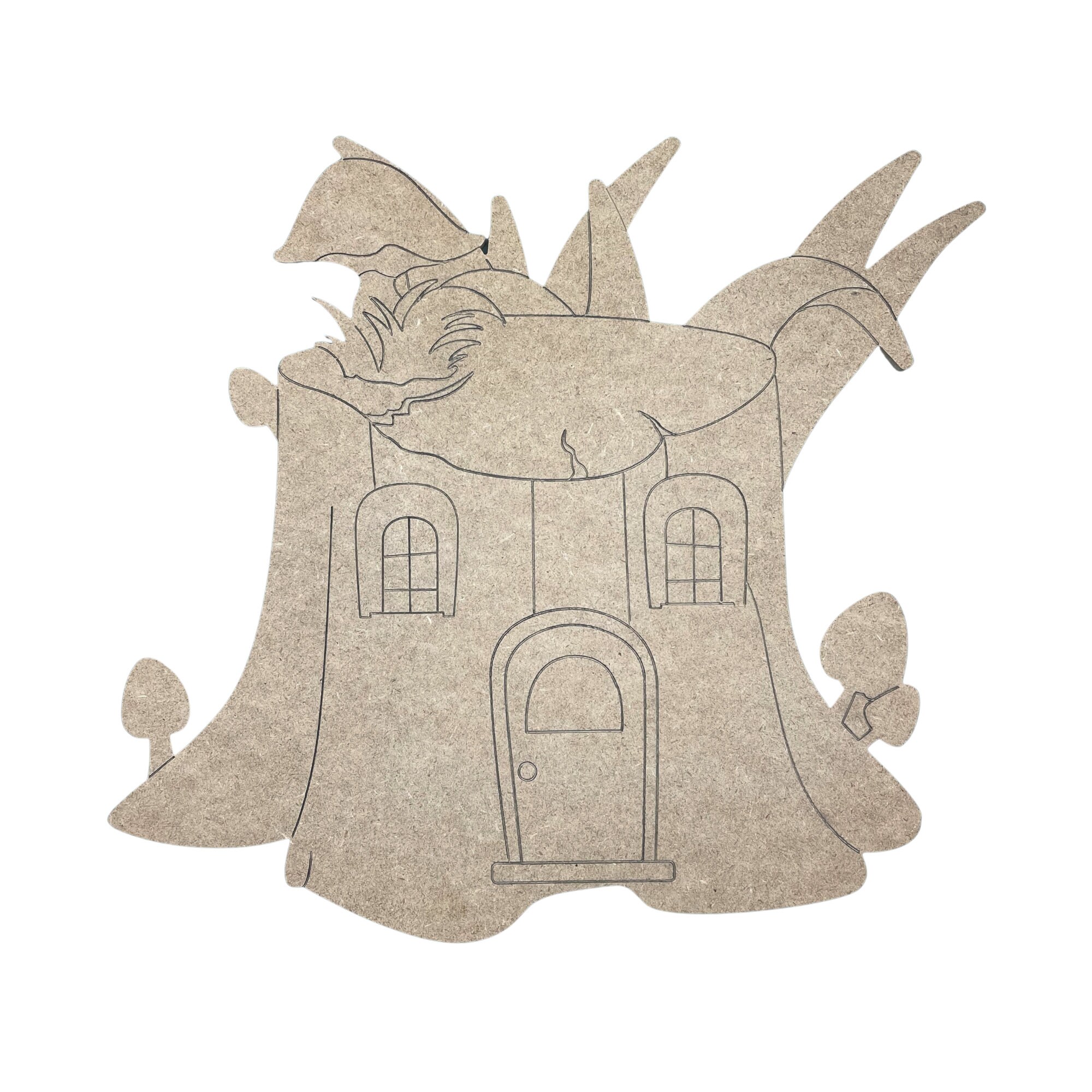 Fairy House, Fairy Wall Decor, Fairy Stump Home, Wood Fairy Stump Cutout, Fall Decor, Kids Crafts, Wooden Door Hanger, Paint Party