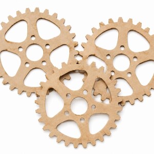 Cog Wheel MDF Cutouts – Gears Decor, Laser Cut Wood Shapes, Bulk Set