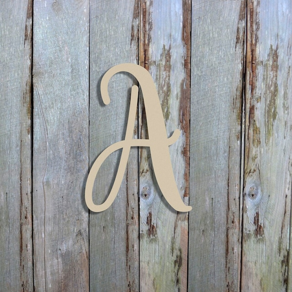 Unfinished Wooden Alphabet Letters, Freestyle Font, Door Hanger, Wall Décor, Craft, Full Alphabet Available, Art and Décor Letter, Script