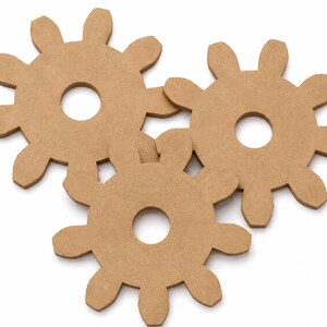 Cog Wheel MDF Cutouts – Gears Decor, Laser Cut Wood Shapes, Bulk Set