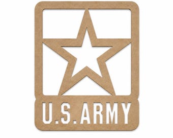 Military Branch MDF Cutouts – Army Decor, Laser Cut Wood Shapes, Bulk Set