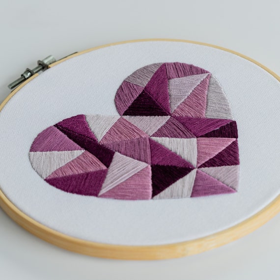 Geometric Heart Embroidery Pattern Hand Embroidery Pattern Beginner Embroidery  Pattern Embroidery PDF Pattern Sugarbird Embroidery - Etsy