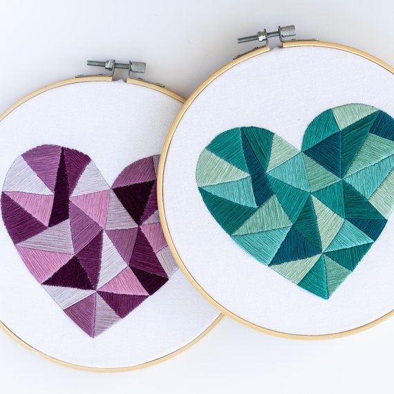 Geometric Heart Embroidery Pattern Hand Embroidery Pattern Beginner Embroidery  Pattern Embroidery PDF Pattern Sugarbird Embroidery - Etsy