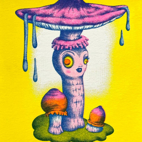 Shops Framed-Angela Ho Parasol Mushroom Risoprint Set