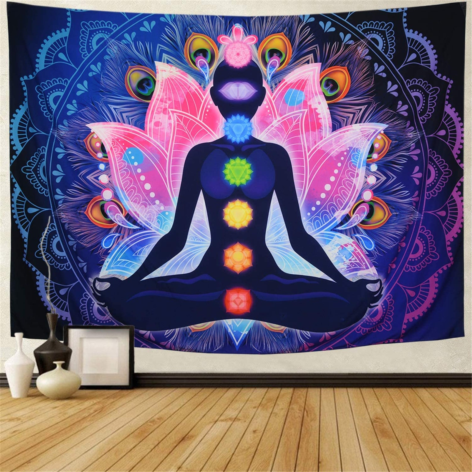 Seven Chakra Tapestry Yoga Meditation Wall Tapestry Colorful Etsy