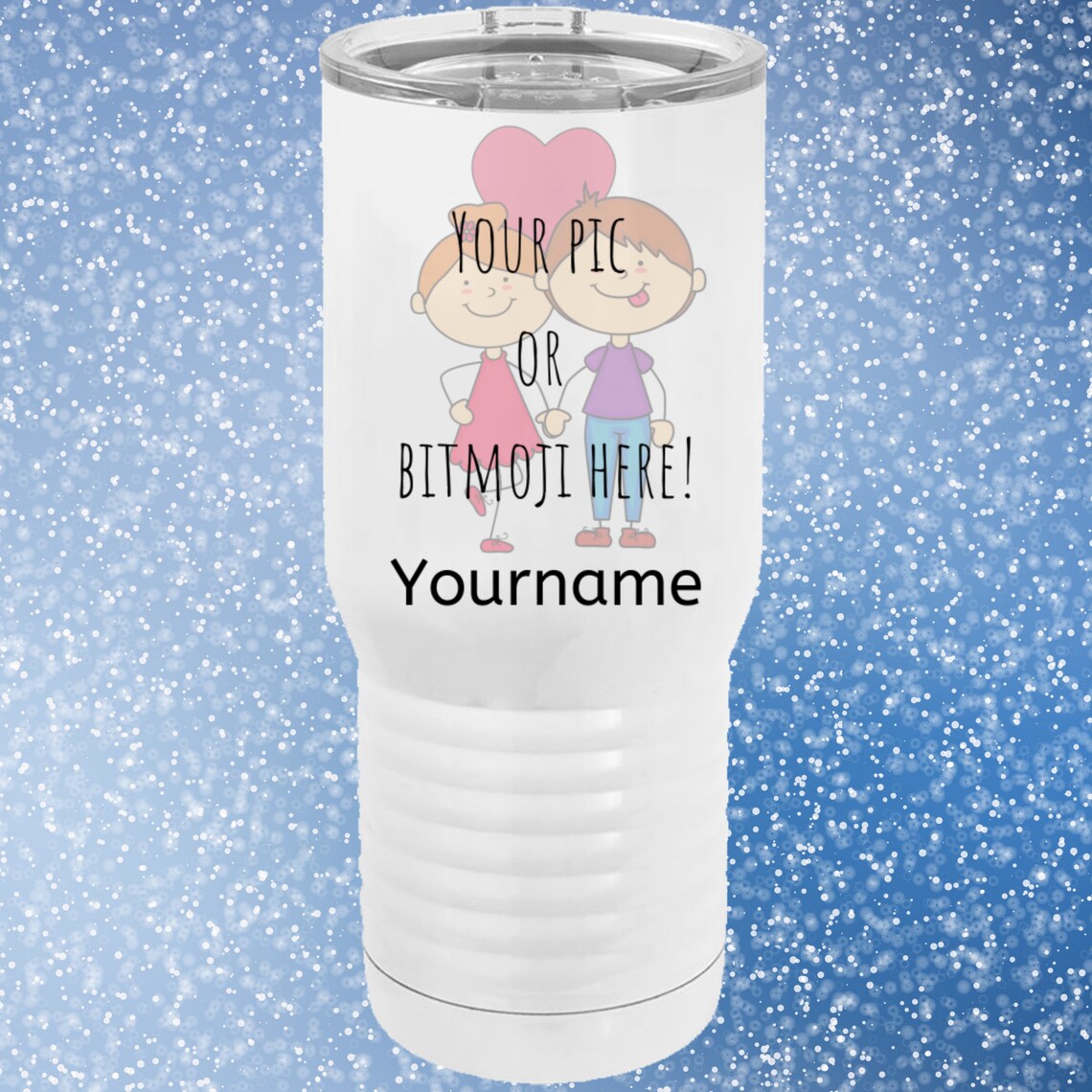 Custom 20oz White Tumbler with your image and text with slide Etsy