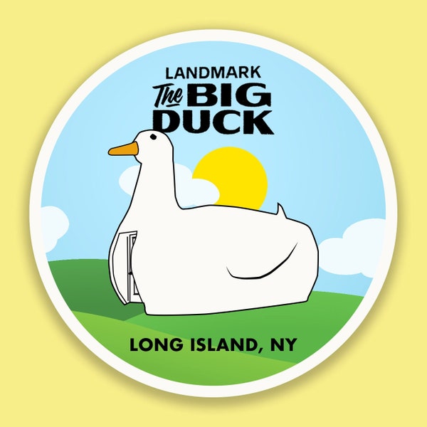 The Big Duck Sticker 3" inch | Flanders NY national Long Island Landmark NYC