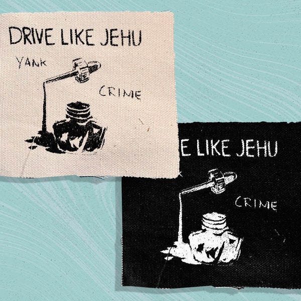 Drive like Jehu Logo Screen printed canvas patch 4"