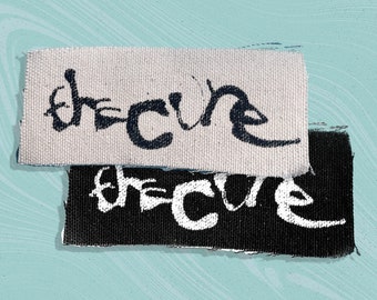 The Cure Logo Screen printed canvas patch 4"