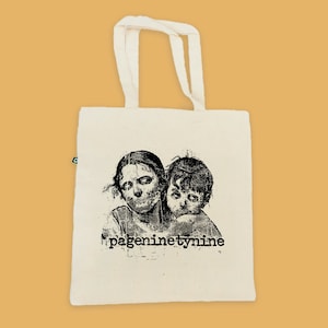 Pageninetynine / Pg. 99 Screen printed 100% cotton tote double sided  Skramz Screamo