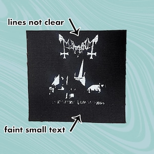 B GRADE - Mayhem Logo Screen printed canvas patch 4&quot;  READ DESCRIPTION