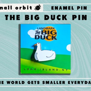 Épingle Big Duck de 2,5 cm (1 po.) émaillée | Monument national de Long Island en Flandre, à New York