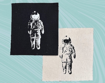 Brand New Deja Entendu Astronaut Screen printed canvas patch 4"  logo Jesse Lacey Long Island