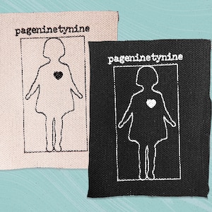pageninety nine heart girl Screen printed canvas patch 4&quot; logo Screamo pg 99