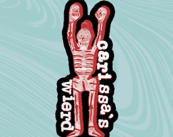 Carissa's Weird skeleton sticker 3" by 1.25"