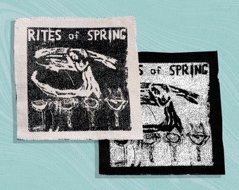 Rites of Spring Logo Screen printed canvas patch 4"