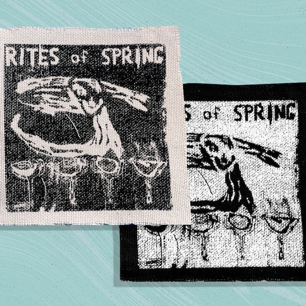 Rites of Spring Logo Screen printed canvas patch 4"