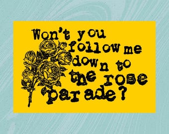 Elliott Smith vinyl sticker 4.25" x 2.75" Rose Parade