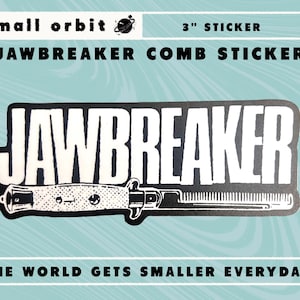 Jawbreaker Comb grzebień sprężynowy 4,5" długi logo naklejka winylowa