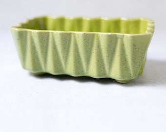UPCO Ungemach Pottery rectangular green vintage planter
