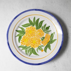 Florabella handpainted Zrike Portugal floral plate pottery ceramic vintage