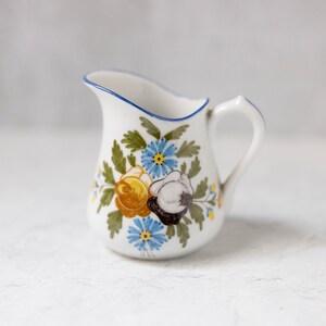 Haviland Limoges Charles Field creamer vintage blue floral white brown yellow green floral