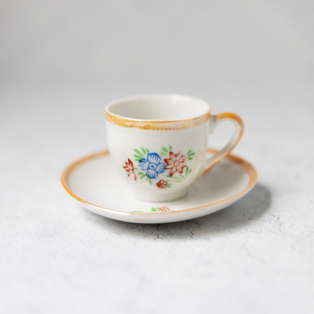 Japanese Made in Japan Cup Saucer With Flowers Etsy